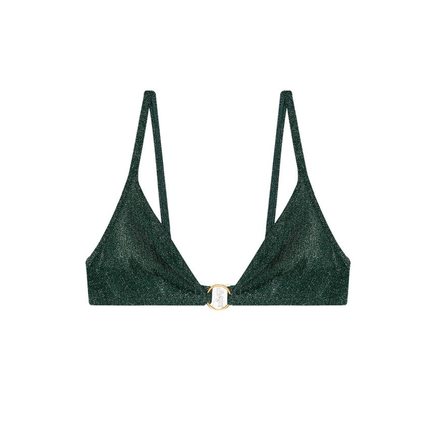 Silk Triangle Bralette - Emerald Green – LaPetiteCoquetteNYC